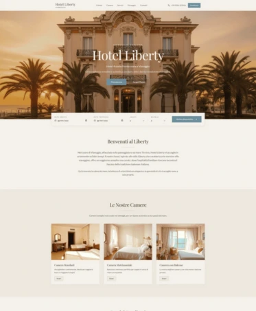 Esempio di layout per sito per hotel: home page orientata alle prenotazioni dirette